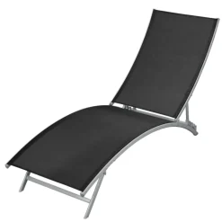 MAISON EXCLUSIVE - Chaise longue acier et textilène noir