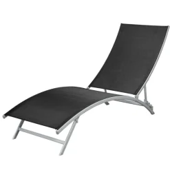MAISON EXCLUSIVE - Chaise longue acier et textilène noir