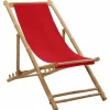 MAISON EXCLUSIVE - Chaise de terrasse bambou et toile rouge