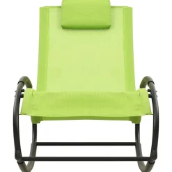 MAISON EXCLUSIVE - Chaise longue avec oreiller acier et textilène vert
