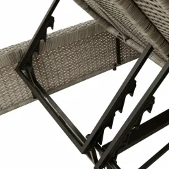 MAISON EXCLUSIVE - Chaise longue double avec coussins gris clair résine tressée