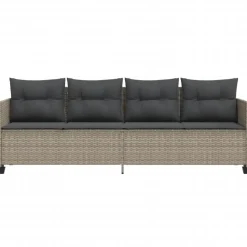 MAISON EXCLUSIVE - Chaise longue avec coussins gris clair résine tressée