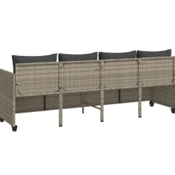 MAISON EXCLUSIVE - Chaise longue avec coussins gris clair résine tressée