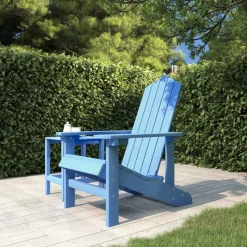 MAISON EXCLUSIVE - Chaise adirondack de jardin pehd bleu marine