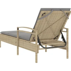 MAISON EXCLUSIVE - Chaise longue avec coussin beige 63x200x81 cm résine tressée