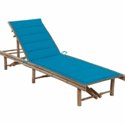 MAISON EXCLUSIVE - Chaise longue de jardin avec coussin bambou