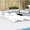MAISON EXCLUSIVE - Chaise longue blanc 205x110x31,5 cm bois massif de pin