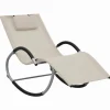 MAISON EXCLUSIVE - Chaise longue avec oreiller crème textilène