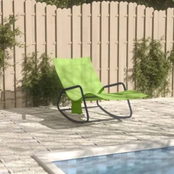 MAISON EXCLUSIVE - Chaise longue acier et textilène vert