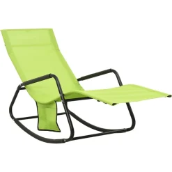 MAISON EXCLUSIVE - Chaise longue acier et textilène vert