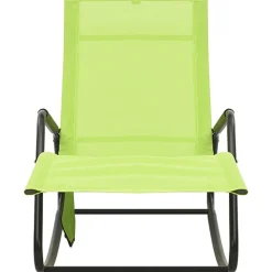 MAISON EXCLUSIVE - Chaise longue acier et textilène vert