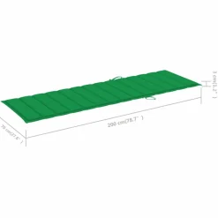 MAISON EXCLUSIVE - Chaise longue avec coussin vert bois de pin imprégné