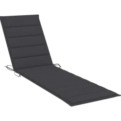 MAISON EXCLUSIVE - Chaise longue avec coussin anthracite bois de teck solide