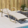 MAISON EXCLUSIVE - Chaise longue avec coussin beige 60x199x42 cm résine tressée