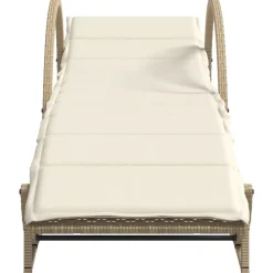 MAISON EXCLUSIVE - Chaise longue avec coussin beige 60x199x42 cm résine tressée