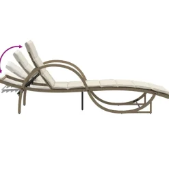 MAISON EXCLUSIVE - Chaise longue avec coussin beige 60x199x42 cm résine tressée
