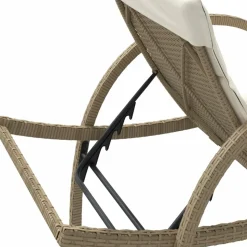 MAISON EXCLUSIVE - Chaise longue avec coussin beige 60x199x42 cm résine tressée