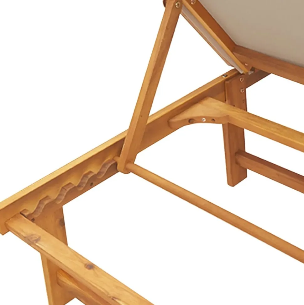 MAISON EXCLUSIVE - Chaise longue et table taupe bois d'acacia solide et textilène