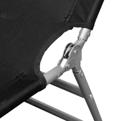 MAISON EXCLUSIVE - Chaise longue avec coussin de tête acier enduit de poudre noir