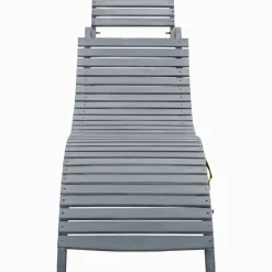 MAISON EXCLUSIVE - Chaise longue avec coussin gris bois d'acacia solide