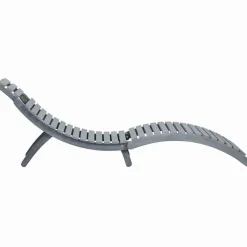 MAISON EXCLUSIVE - Chaise longue avec coussin gris bois d'acacia solide