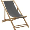 MAISON EXCLUSIVE - Chaise de terrasse bambou et toile gris foncé
