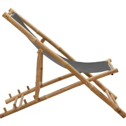 MAISON EXCLUSIVE - Chaise de terrasse bambou et toile gris foncé