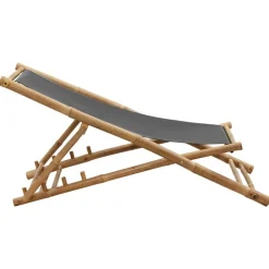 MAISON EXCLUSIVE - Chaise de terrasse bambou et toile gris foncé