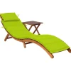 MAISON EXCLUSIVE - Chaise longue de jardin avec table et coussin bois d'acacia