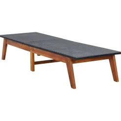 MAISON EXCLUSIVE - Chaise longue résine tressée et bois d'acacia massif