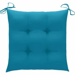 MAISON EXCLUSIVE - Chaise à bascule avec coussin bleu clair bois de teck solide