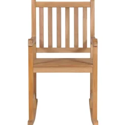 MAISON EXCLUSIVE - Chaise à bascule avec coussin bleu clair bois de teck solide