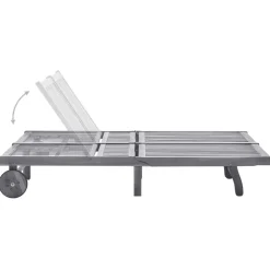 MAISON EXCLUSIVE - Chaise longue de jardin 2 places avec coussin gris acacia