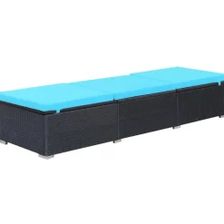 MAISON EXCLUSIVE - Chaise longue avec coussin résine tressée noir