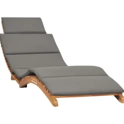 MAISON EXCLUSIVE - Chaise longue pliable avec coussin gris foncé bois de teck