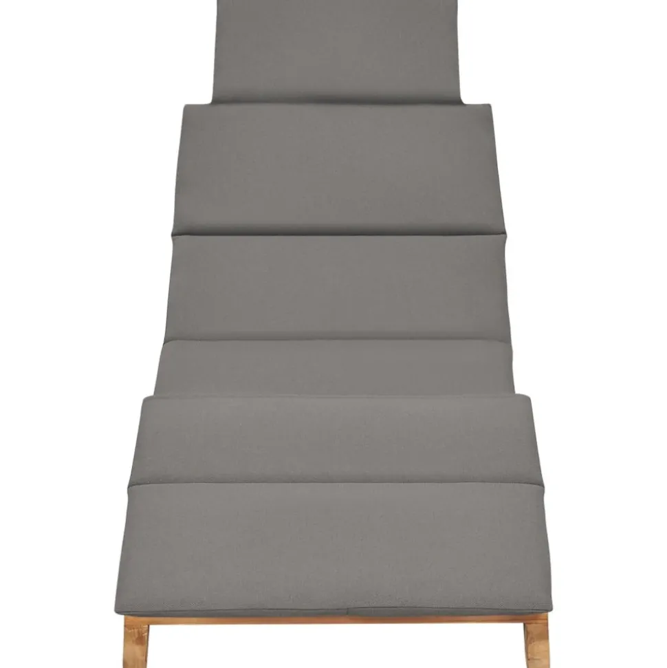 MAISON EXCLUSIVE - Chaise longue pliable avec coussin gris foncé bois de teck
