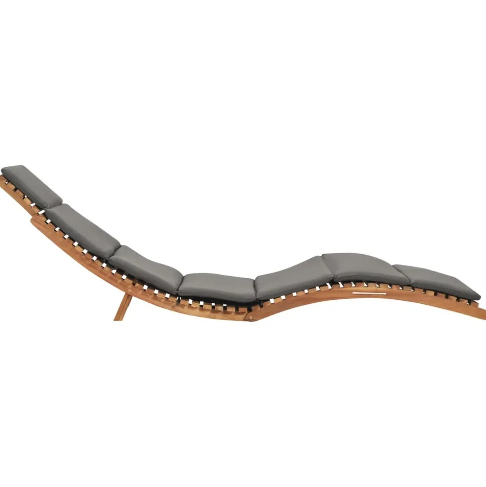MAISON EXCLUSIVE - Chaise longue pliable avec coussin gris foncé bois de teck