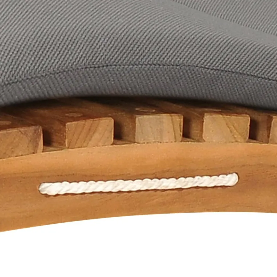 MAISON EXCLUSIVE - Chaise longue pliable avec coussin gris foncé bois de teck