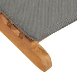 MAISON EXCLUSIVE - Chaise longue pliable avec coussin gris foncé bois de teck