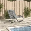 MAISON EXCLUSIVE - Chaise longue avec oreiller acier et textilène gris