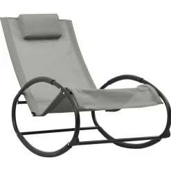 MAISON EXCLUSIVE - Chaise longue avec oreiller acier et textilène gris