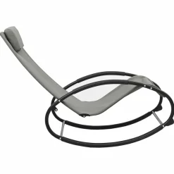 MAISON EXCLUSIVE - Chaise longue avec oreiller acier et textilène gris