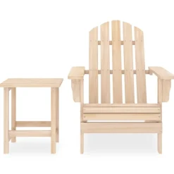 MAISON EXCLUSIVE - Chaise de jardin adirondack avec table bois de sapin massif