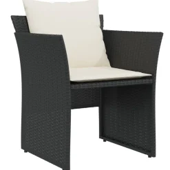 MAISON EXCLUSIVE - Chaise de jardin avec tabouret noir résine tressée