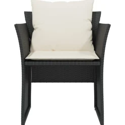 MAISON EXCLUSIVE - Chaise de jardin avec tabouret noir résine tressée