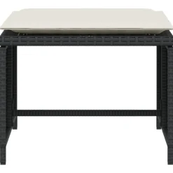 MAISON EXCLUSIVE - Chaise de jardin avec tabouret noir résine tressée