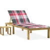 MAISON EXCLUSIVE - Chaise longue de jardin avec table et coussin pin imprégné