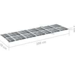 MAISON EXCLUSIVE - Chaise longue avec coussin carreaux gris bois de pin imprégné