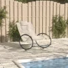 MAISON EXCLUSIVE - Chaise longue avec oreiller acier et textilène crème