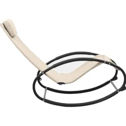MAISON EXCLUSIVE - Chaise longue avec oreiller acier et textilène crème